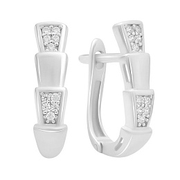 Silver earrings with 0.2ct fianites