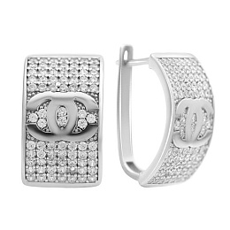 Silver earrings with cubic zirconia