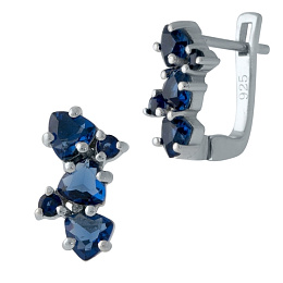 Silver earrings with a 1.344-carat nano sapphire