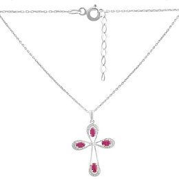 Silver necklace with ruby 1.329ct