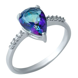 Silver ring with mystic topaz 3.287ct
