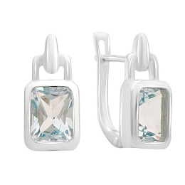 Silver Earrings with a 3.475-carat Topaz