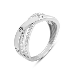 Silver ring with cubic zirconia