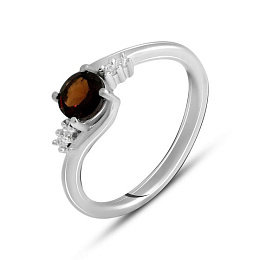 Silver ring with a 0.656-carat garnet