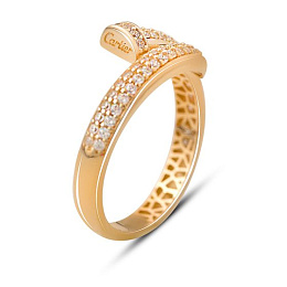 Gold ring with 0.65ct phianites