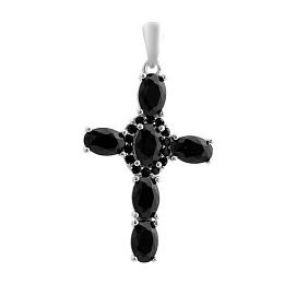 Silver cross with phianites