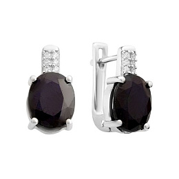 Серебряные серьги с сапфиром 6.57ct