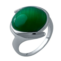 Серебряное кольцо с кошачим глазом