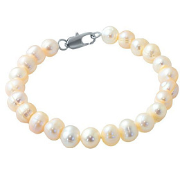 Срібний браслет з перлами