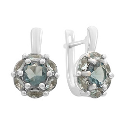 Срібні сережки з топазом Лондон Блю 1.81ct