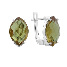 Silver Earrings with 10.502 ct Sultanite