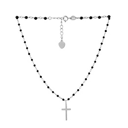 Silver necklace with spinel