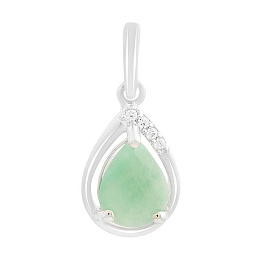 Серебряная подвеска с изумрудом 1.111ct