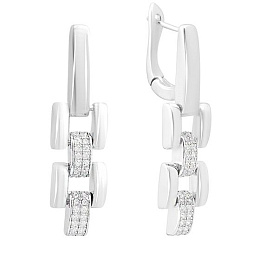 Срібні сережки з фіанітами