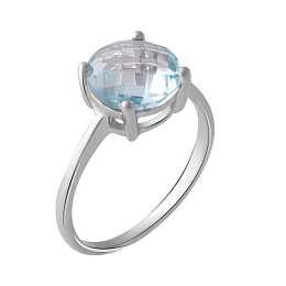 Silver ring with a 3.297-carat topaz