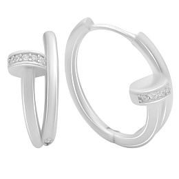 Silver Earrings with Fianites