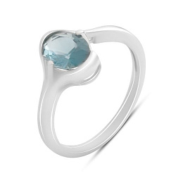 Silver Ring with a London Blue Topaz, 0.825 ct