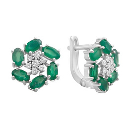 Серебряные серьги с агатом 2.983ct