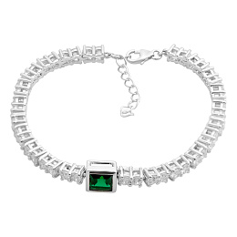 Silver bracelet with emerald nano 9.533ct