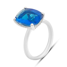 Silver ring with cubic zirconia