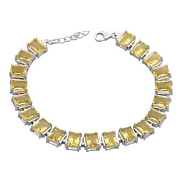 Silver bracelet with citrine nano