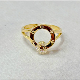 Золота каблучка з фіанітами 0.3ct
