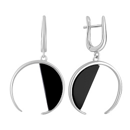 Срібні сережки з оніксом
