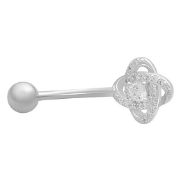 Silver piercing with phianites