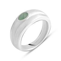 Silver ring with emerald 0.4ct