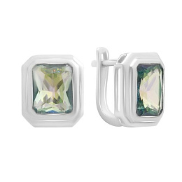 Серебряные серьги с мистик топазом 4.563ct