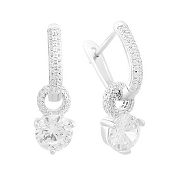 Срібні сережки з фіанітами