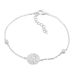 Silver bracelet with phianites