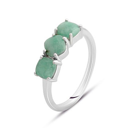 Silver ring with emerald 1.306ct