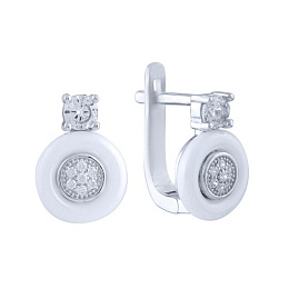 Silver earrings with ceramics