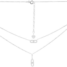 Silver necklace with cubic zirconia