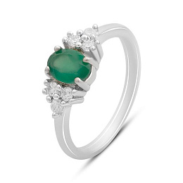 Silver ring with a 1.1-carat agate