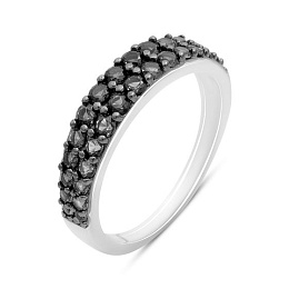 Silver ring with cubic zirconia
