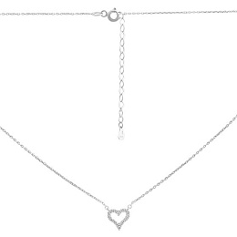 Silver necklace with cubic zirconia