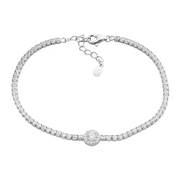 Silver bracelet with cubic zirconia