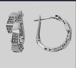 Золотые серьги с фианитами 0.54ct
