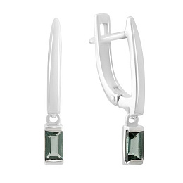 Silver Earrings with London Blue Topaz, 0.488 ct