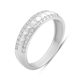 Срібна каблучка з фіанітами 0.3ct