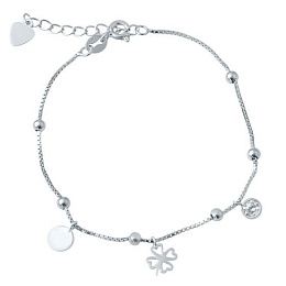 Silver bracelet with phianites