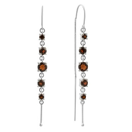 Silver earrings with garnet 3.099ct