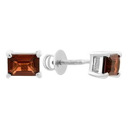 Silver earrings with garnet 2.258ct