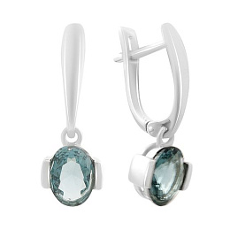 Silver earrings with London Blue topaz 1.65ct