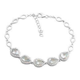 Silver bracelet with a 5.628-carat topaz