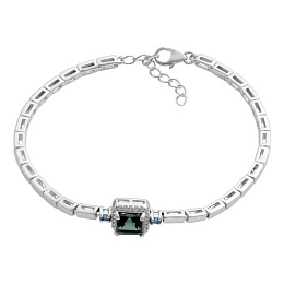 Silver bracelet with London Blue topaz 1.2ct, topaz