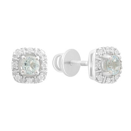 Серебряные серьги с топазом 0.85ct