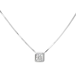 Silver necklace with phianites